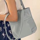Zipped Pleather Pastel Tote