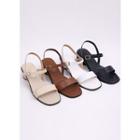Dual-strap Kitten-heel Sandals