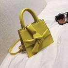 Knotted Faux Leather Tote Bag Green - One Size