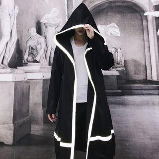 Reflexive Trim Hooded Long Coat