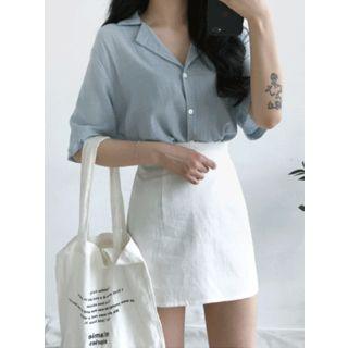 Open-placket Relaxed-fit Shirt