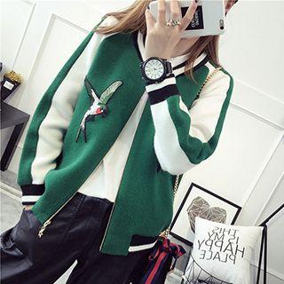 Appliqu  Zip Cardigan