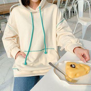 Contrast-stitch Kangaroo Hoodie
