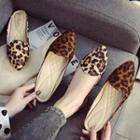 Pointed Leopard Print Mules