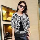 Print Cropped Jacket