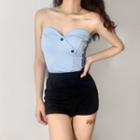 Buttoned Strapless Top / Shorts