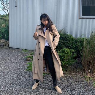 Plain Button Loose-fit Coat