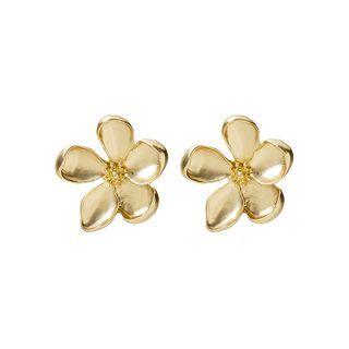 Flower Alloy Earring E3003 - 1 Pair - Gold - One Size