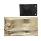 Faux Leather Makeup Brush Case Gold - One Size