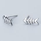 925 Sterling Silver Fish Bone Earring