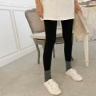 Fleece-lined Winter Leggings Black - One Size