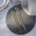Fringed Drop Earring 1 Pair - Gold - One Size