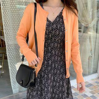 Round-neck Colored Silky Cardigan