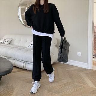 Long-sleeve Plain Sweatshirt / Plain Jogger Pants