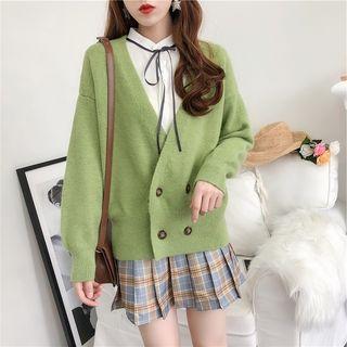 Double-breasted V-neck Cardigan
