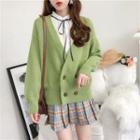 Double-breasted V-neck Cardigan