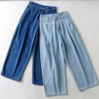 High Waist Cropped Wide Leg Jeans