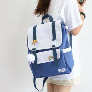 Paneled Buckled Lightweight Backpack