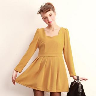 Mesh-panel Pleated Dress