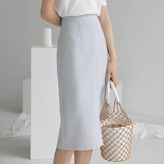Front Slit High Waist Pencil Skirt