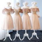 Embellished Cold-shoulder Short Bridesmaid Dress (various Design)