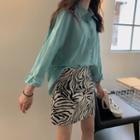 Zebra Print Mini A-line Skirt / Shirt