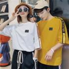 Couple Matching Elbow-sleeve Lettering T-shirt / Lettering Shorts