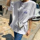 Printed Slit-side Loose-fit T-shirt
