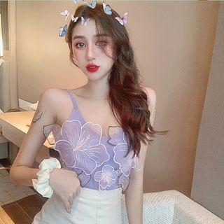Flower Accent Camisole Top