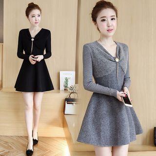 Fleece-lined Knit Dress
