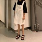 Plain 3/4-sleeve Blouse / Plain Strap Jumper Dress