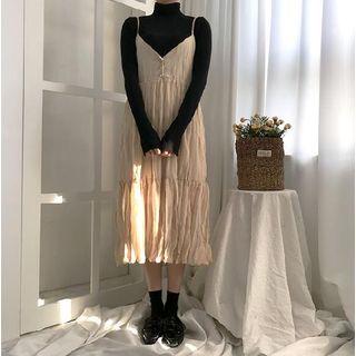 Shirred Spaghetti Strap Dress