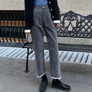 Straight-fit Jeans / Two Tone Cardigan