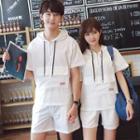 Couple Matching Set: Hooded Short-sleeve Top + Shorts