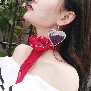 Glitter Heart Statement Earring