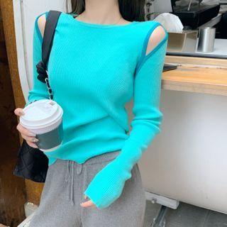 Contrast Trim Cutout T-shirt