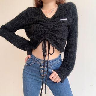 Cropped Drawstring Sweater