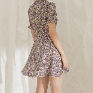 V-neck Floral Print Mini Dress / Midi Dress