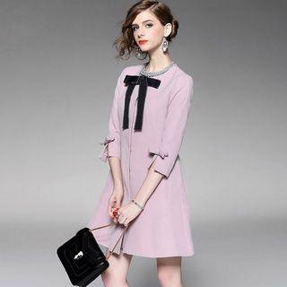 Bow Front 3/4-sleeve Coat