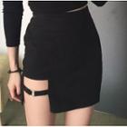 Buckled Mini Pencil Skirt Black - One Size