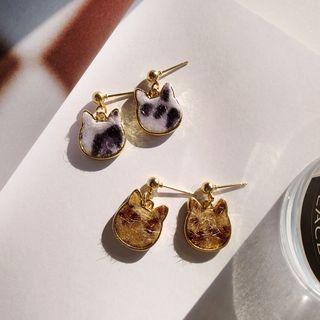 Leopard Print Cat Dangle Earring