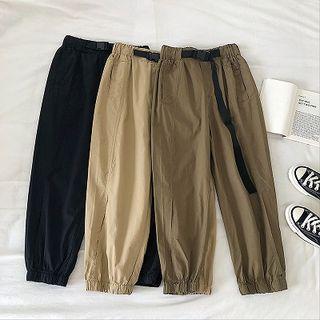 Plain High-waist Cargo Harem Pants