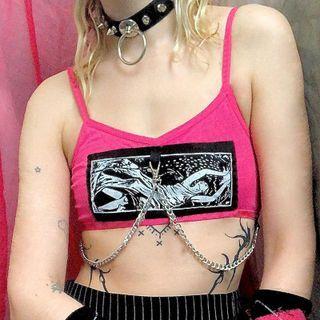 Printed Chain Detail Camisole Top