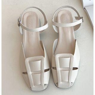 Woven Buckled Sandals