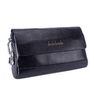 Genuine-leather Embossed Clutch