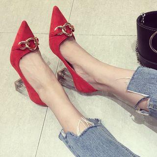 Chain Detail Pointed Pumps