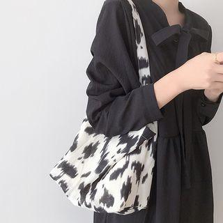 Milk Cow Print Canvas Shoulder Bag / Crossbody Bag