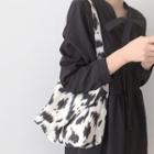 Milk Cow Print Canvas Shoulder Bag / Crossbody Bag