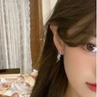 Star Rhinestone Fringed Earring Stud Earring - 1 Pair - Silver Stud - Silver - One Size