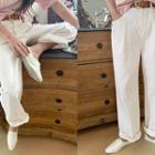 Loose-fit Cotton Pants Ivory - One Size